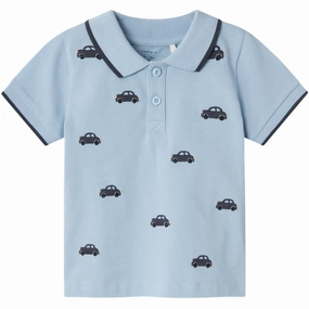 Name It Chambray Blue Hakan Polo Tailored Comfort Breathable Knitwear