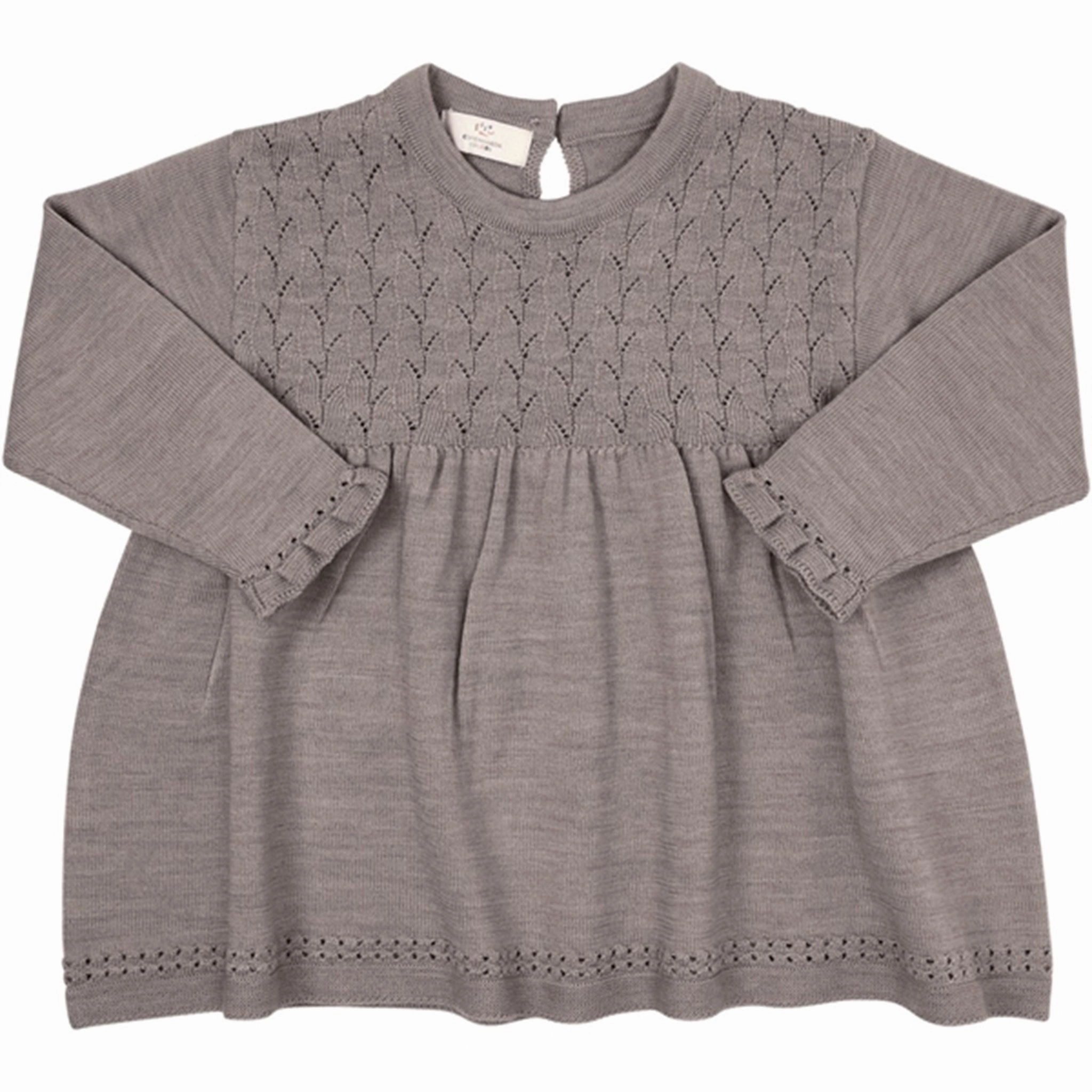 Minimalist Aesthetic Copenhagen Colors Natural Melange Merino Blouse Pointelle