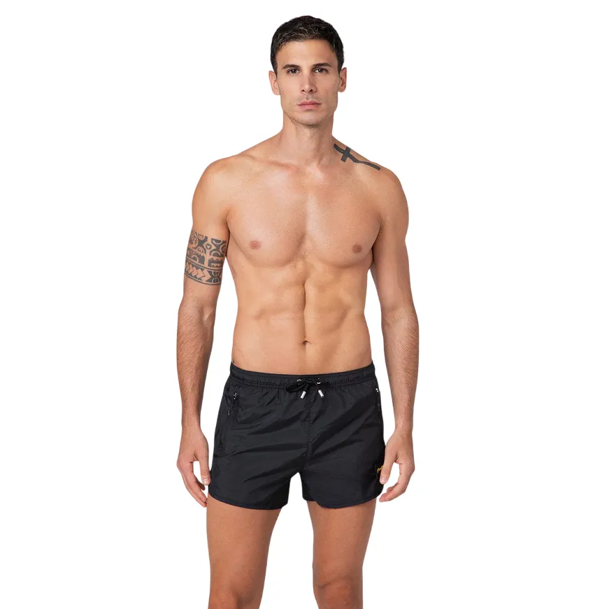 geometric patterns Compression Fit Technology F**K pantaloncino costume mare da uomo M01BU03BK nero