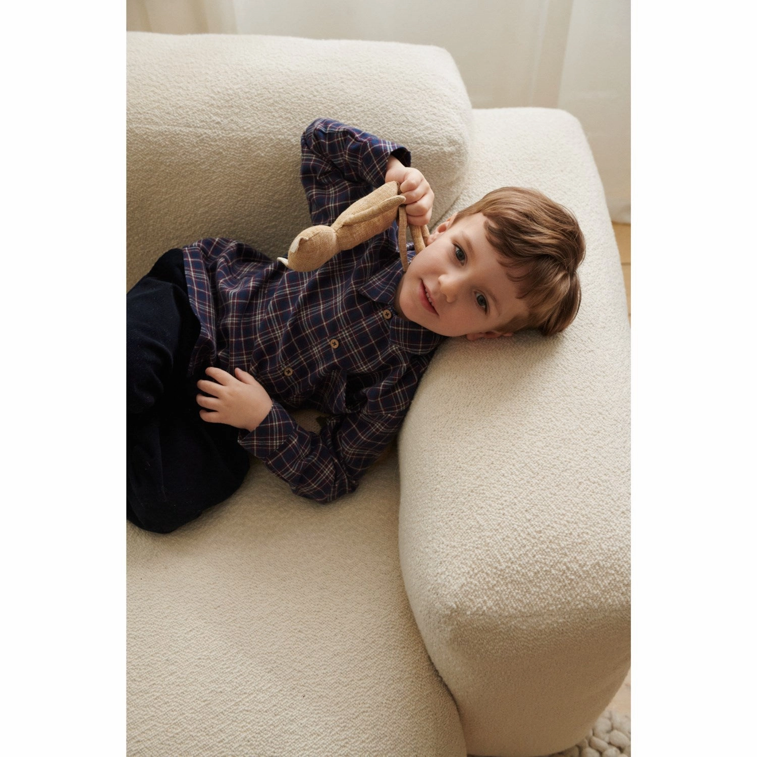 Bold colors All-day Comfort Wheat Navy Check Shirt Oscar