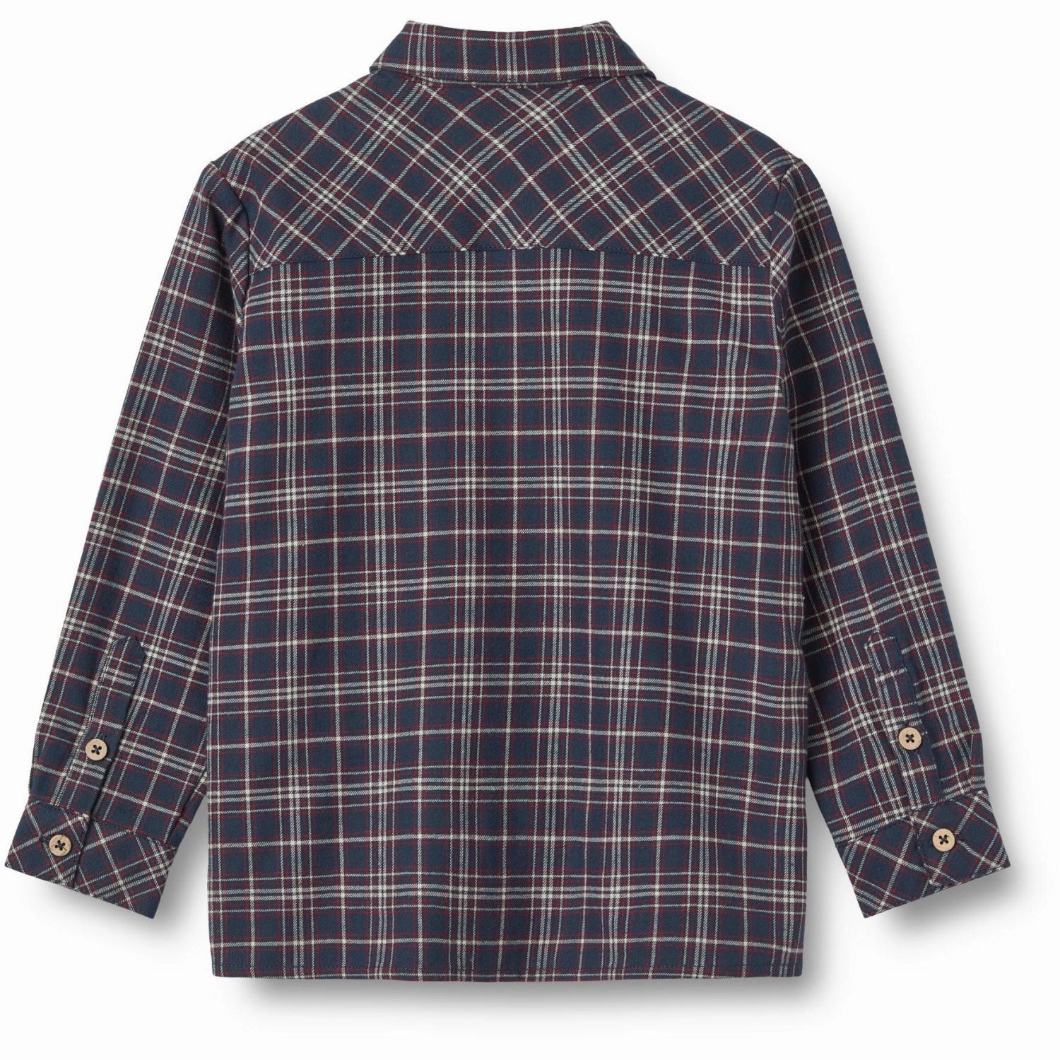 Wheat Navy Check Shirt Oscar Sustainable Weave