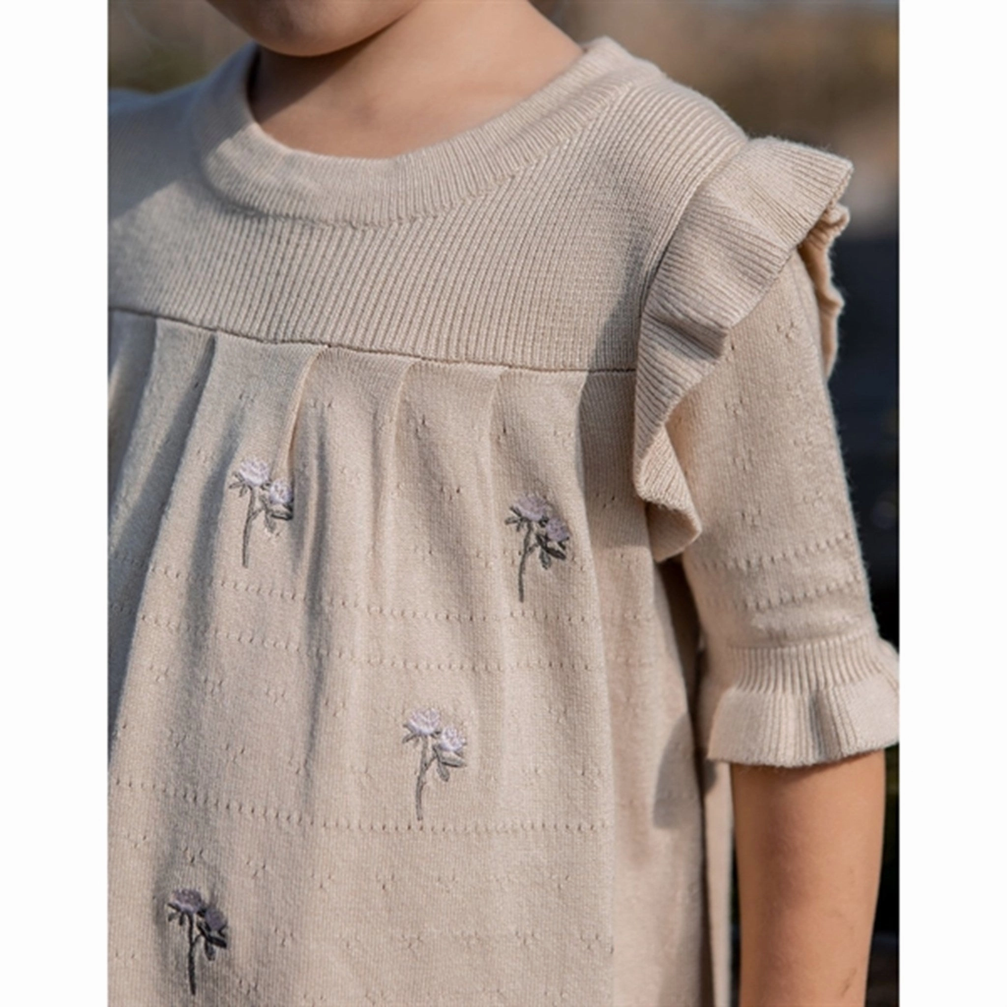 Edge Shape Fliink Sandshell Fame Embr. Knit Dress