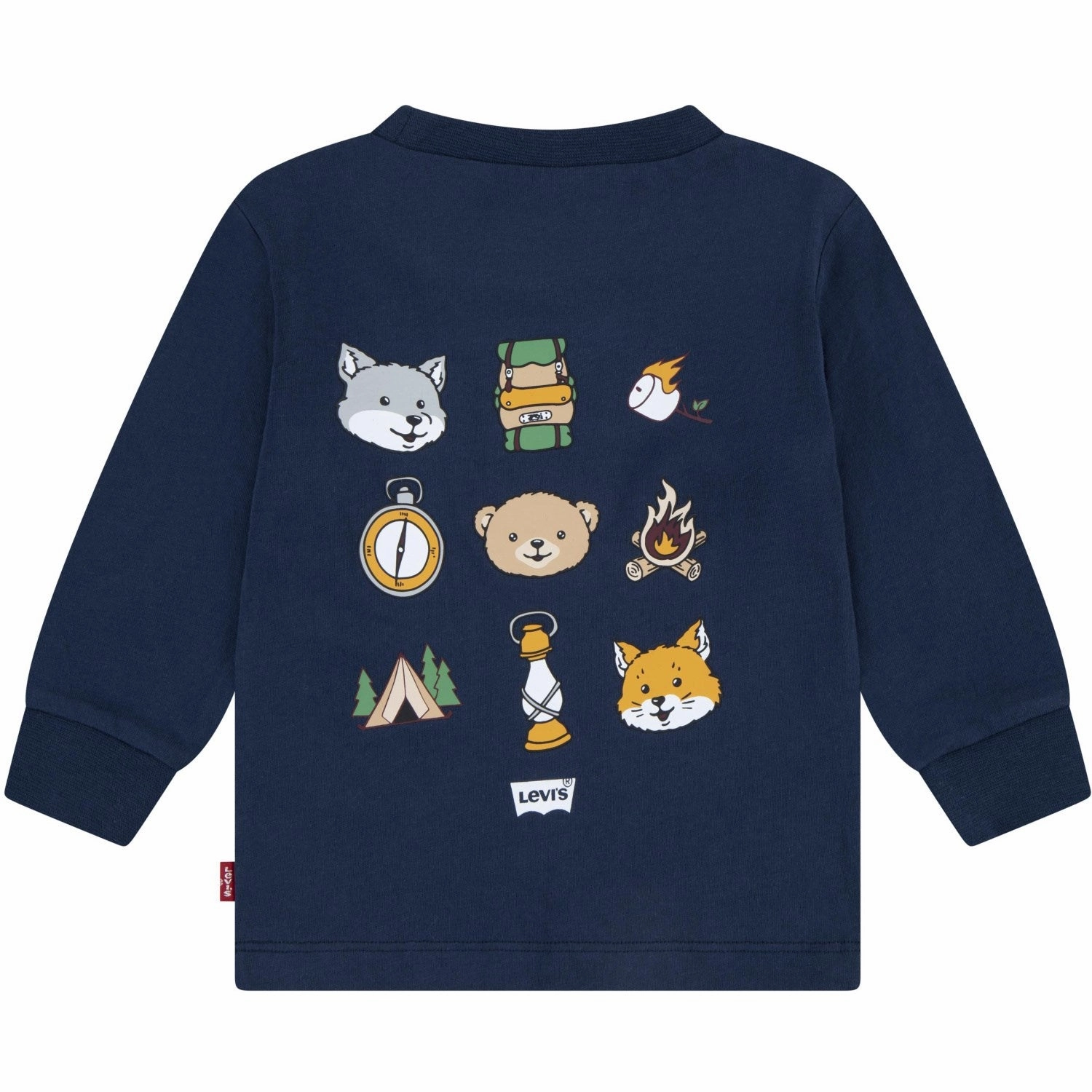 Non Irritating Seams Weekend Outfit Levi's BLUE Hiking Icons Long Sleeve Tee