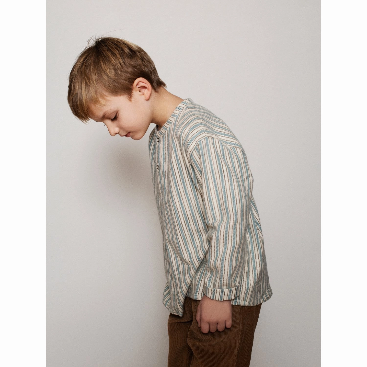 Serendipity Arctic Stripe Brushed Shirt Lightweight Weave