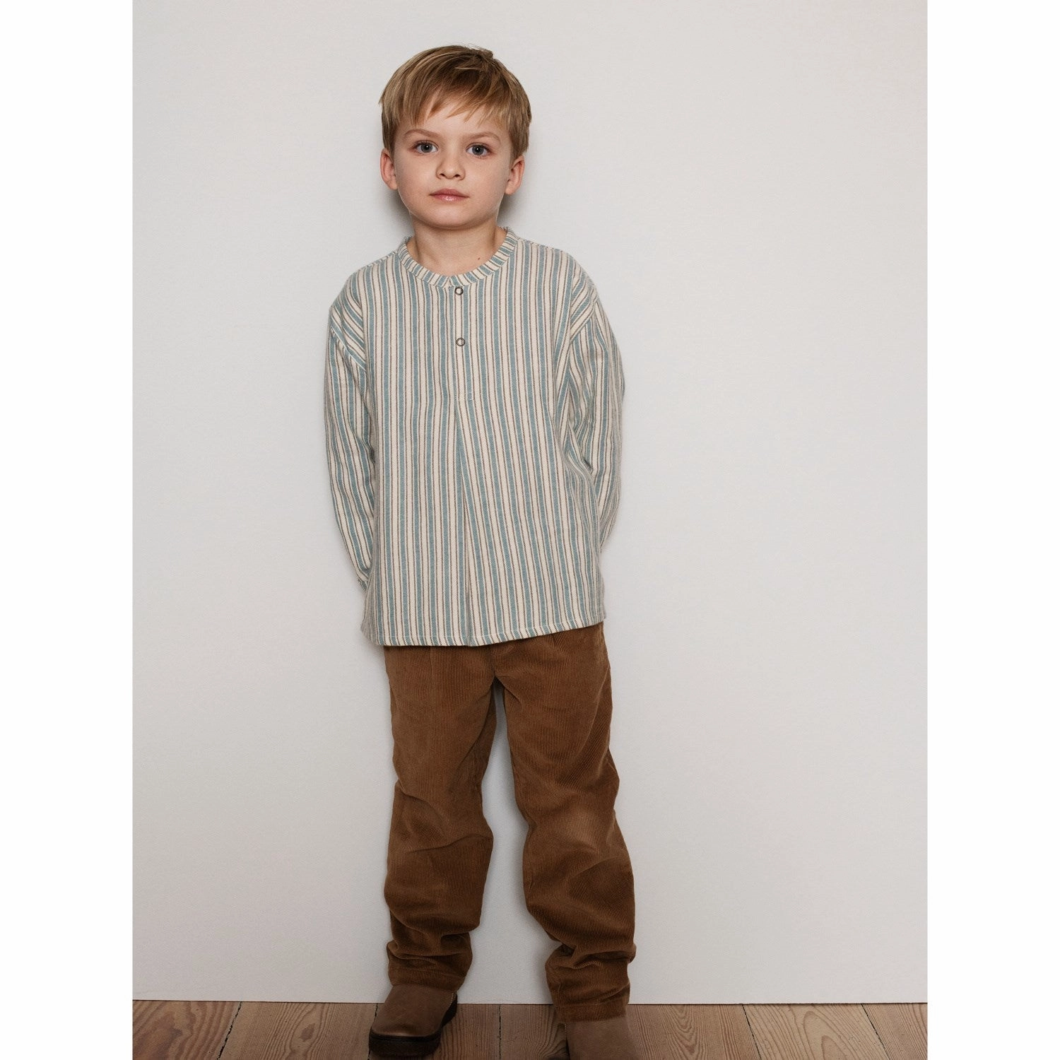 Morning Comfort Petite Cut Serendipity Arctic Stripe Brushed Shirt