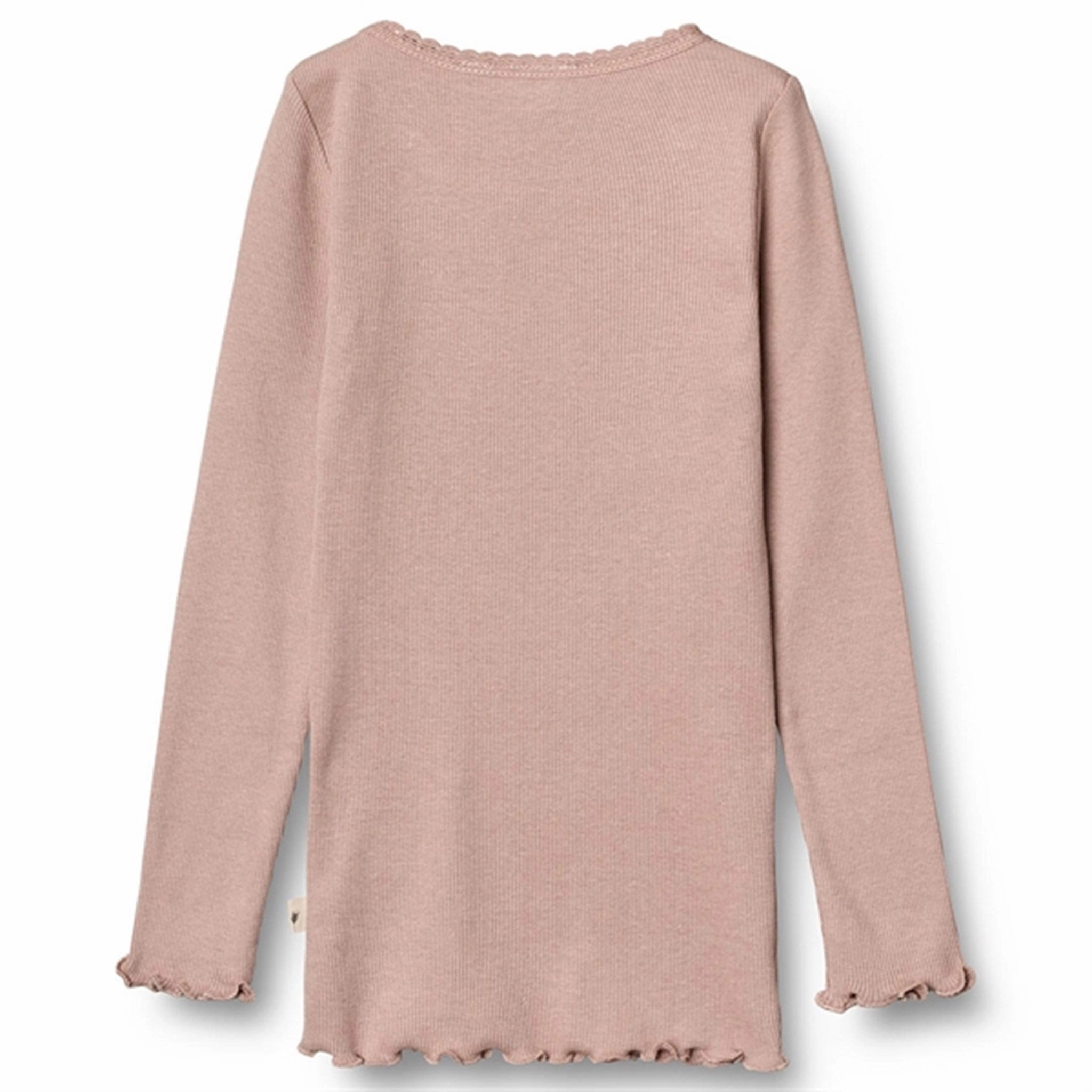 Luxury Feel Wheat Rose Melange Rib Blouse Lace