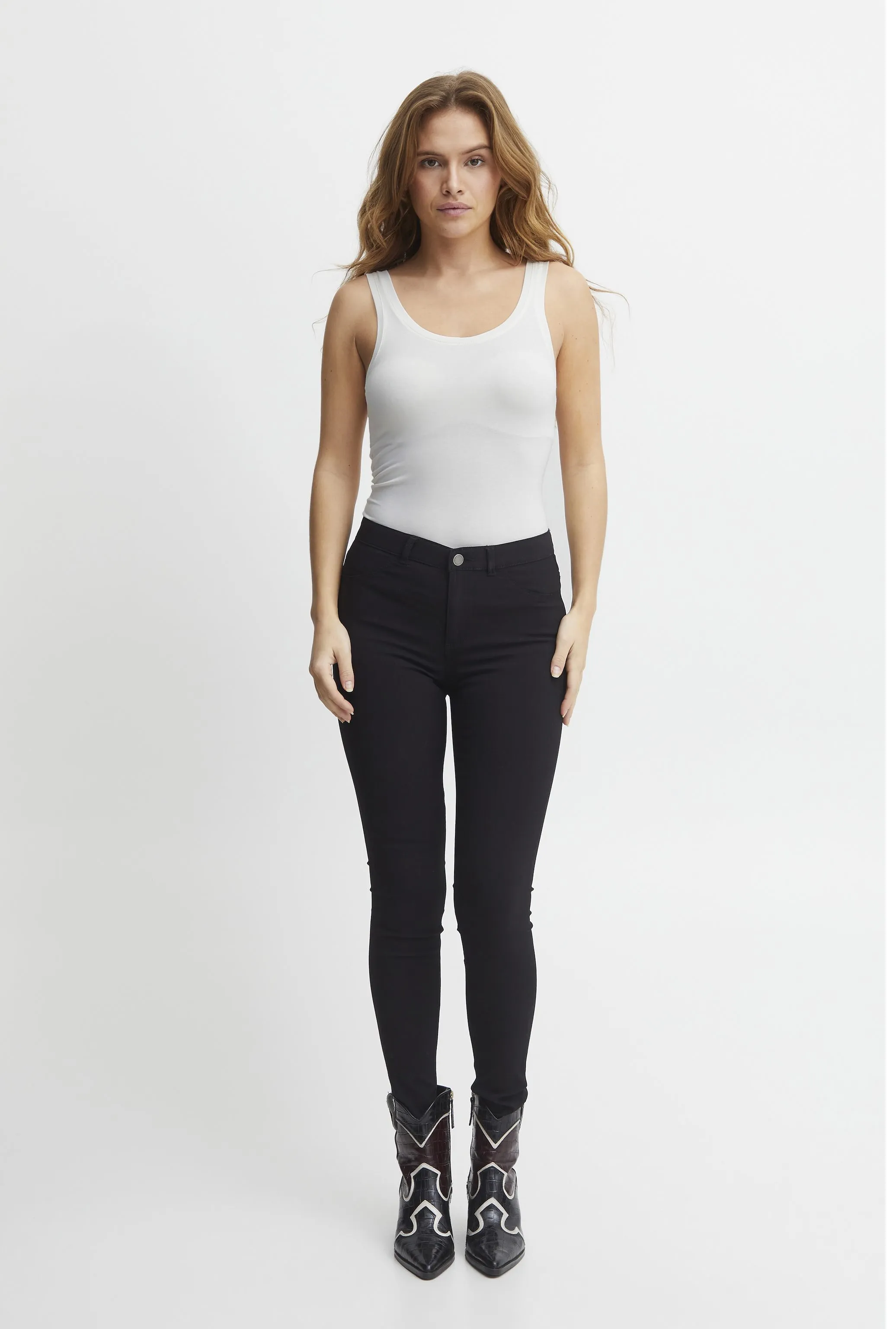 b.young Canotta da donna Top in maglia Iane sin 802894 80115 off white Comfy Wear