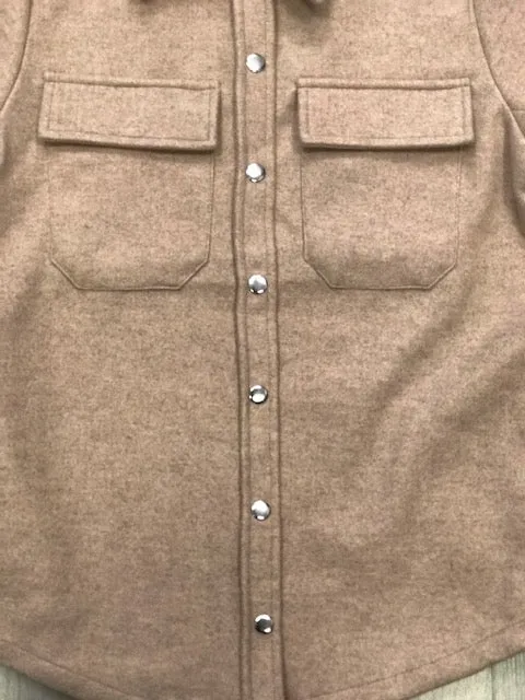 b.young giacca da donna in panno Byadana Shirt 20810134 1407081 Cement Melang Relaxed Cut WaterResistant Shell