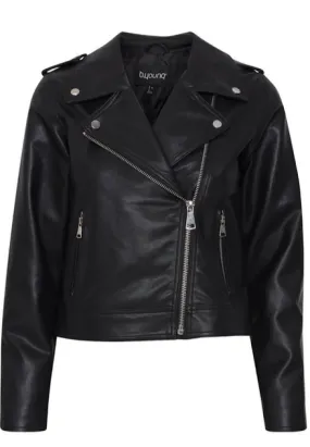 Protective Outer Layer b.young giubbino Chiodo in ecopelle da donna Acomy Biker 20812640 200451 nero