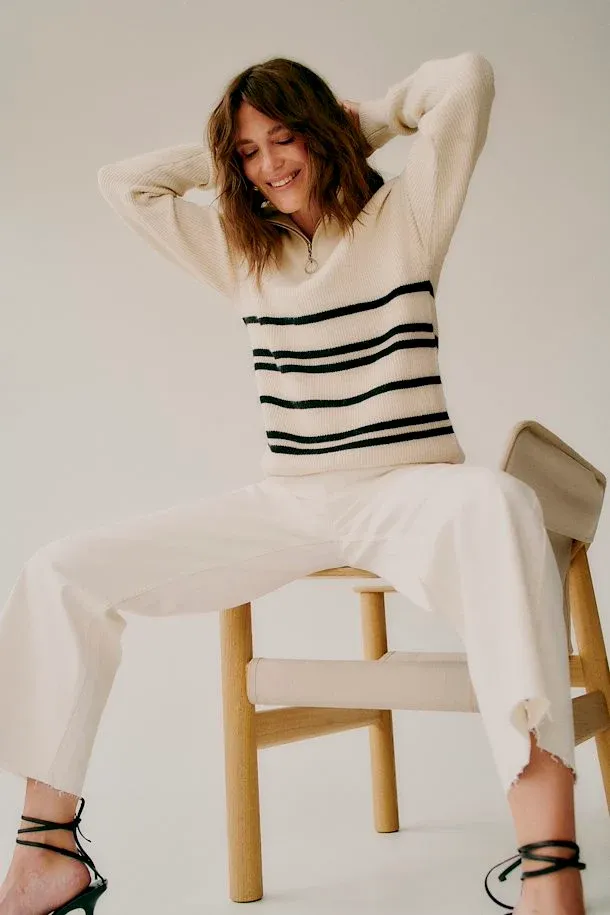 Sporty Comfort Fit b.yuong Pantalone a vita alta Kato Bylydia Cropped Jeans 20812692 114800 bianco