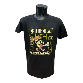 C1RCA maglietta manica corta da uomo SK8-MAN MTS141 nero Water Based Ink Print Functional Side Gussets