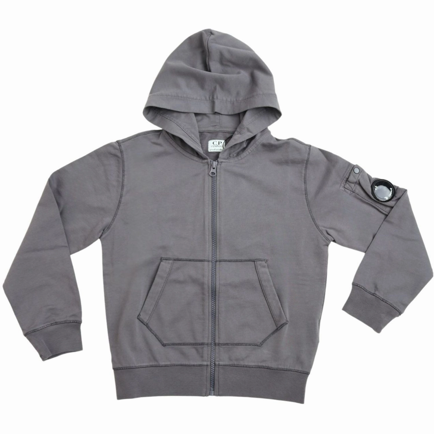 C.P. Company Anthracite Grey Zip Sweatshirt/Hood Adjustable Drawstrings