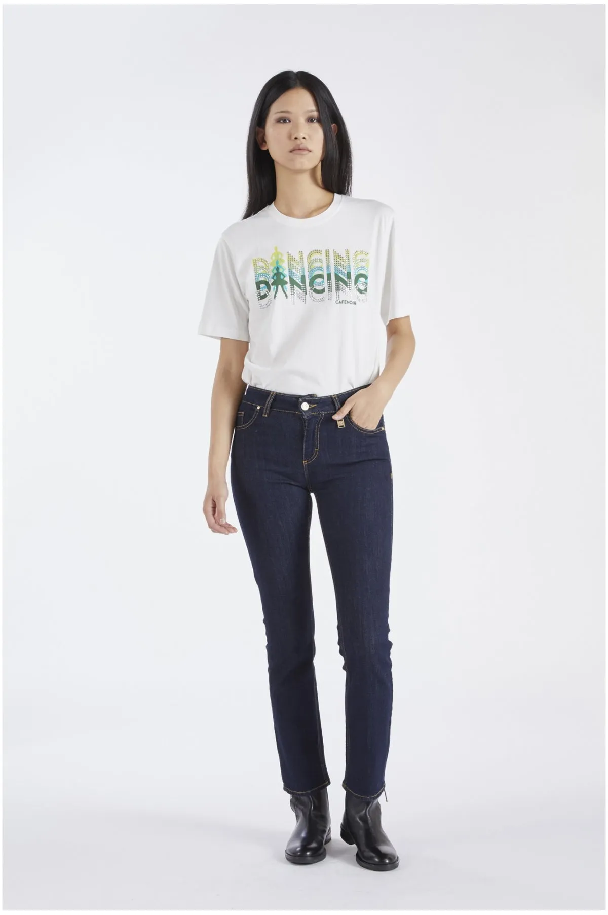 Light and Cozy Comfortable Look Caf??Noir Audrey denim slim ida donna superstretch C7JJ1001 B009 indaco