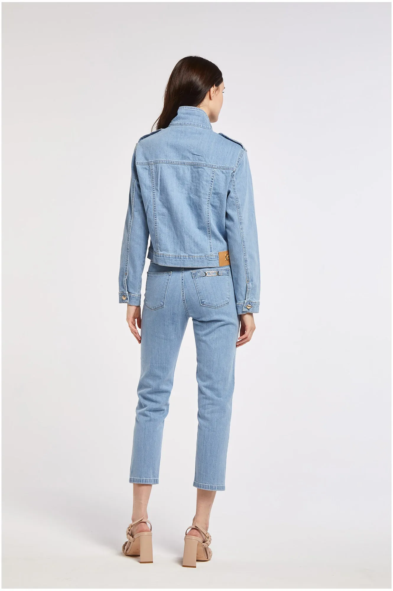 Caf??Noir giubbino da donna in denim con placchette C7JJ0108 B049 sky office workers