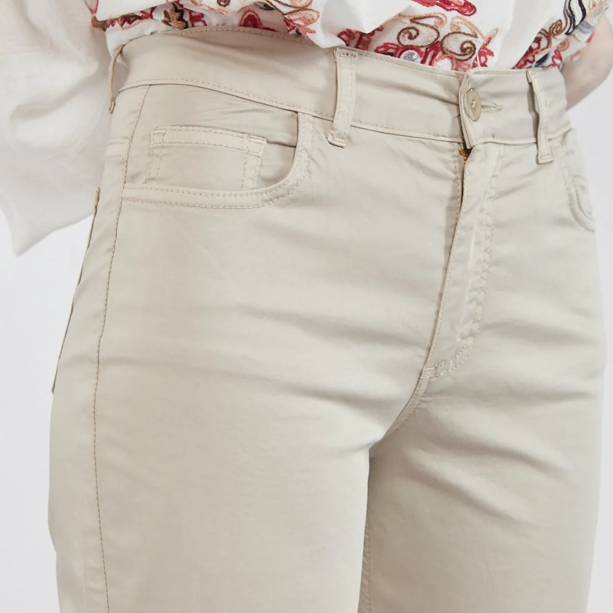 Neutral Look Caf??Noir Pantalone Culotte con Passamaniera C7JP0036 M039 orzo