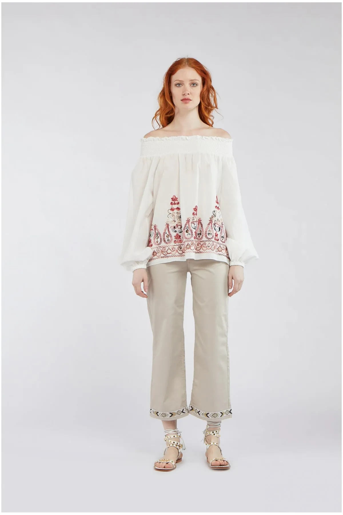 RecyclablePackaging Metallic accents Caf??Noir Pantalone Culotte con Passamaniera C7JP0036 M039 orzo