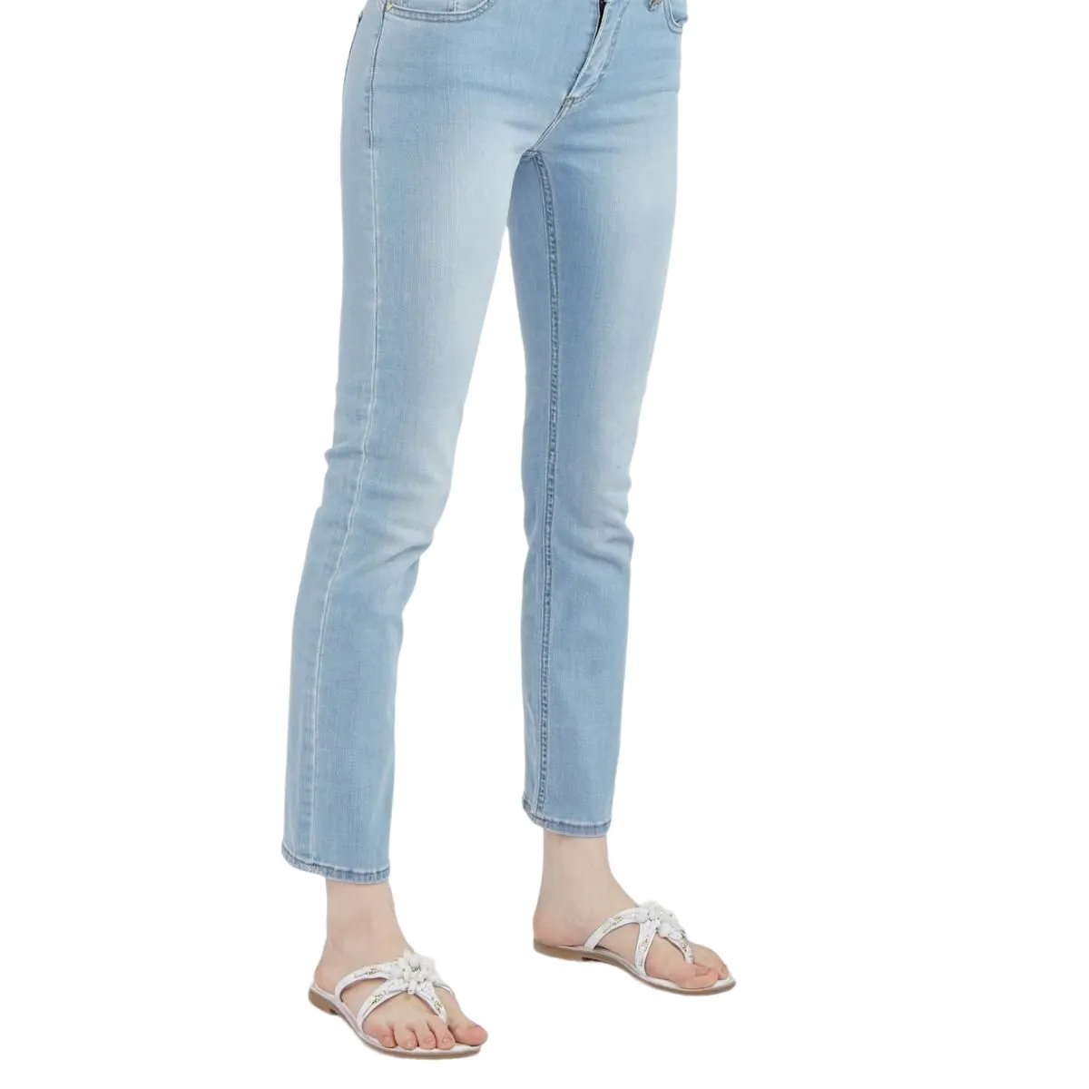 Caf??Noir Pantalone Denim Slim da donna C7JJ3060 B030 light sky Versatile Comfort