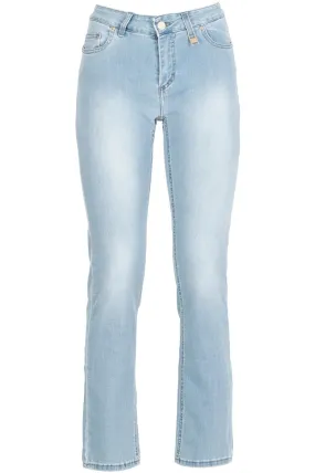 Caf??Noir Pantalone Denim Slim da donna C7JJ3060 B030 light sky smooth zipper Basic Style
