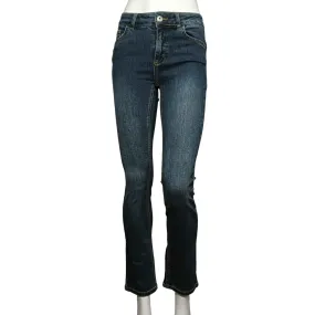 Caf??Noir pantalone jeans da donna svasato e corto c7 JJ1019 B009 indaco Chilly Layering Versatile Design