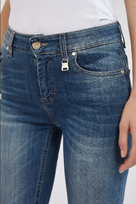 Caf??Noir Pantalone jeans Denim Audrey Slim C7JJ3060 B007 blu medio chiaro Breathable Comfort