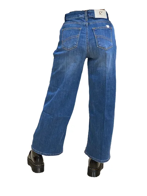 Breathable wear High-rise waist Caf??Noir Pantalone Jeans Denim Culotte C7JJ1015 B048 blu medio