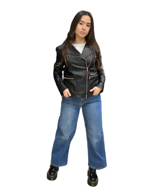 Refined fit Caf??Noir Pantalone Jeans Denim Culotte C7JJ1015 B048 blu medio