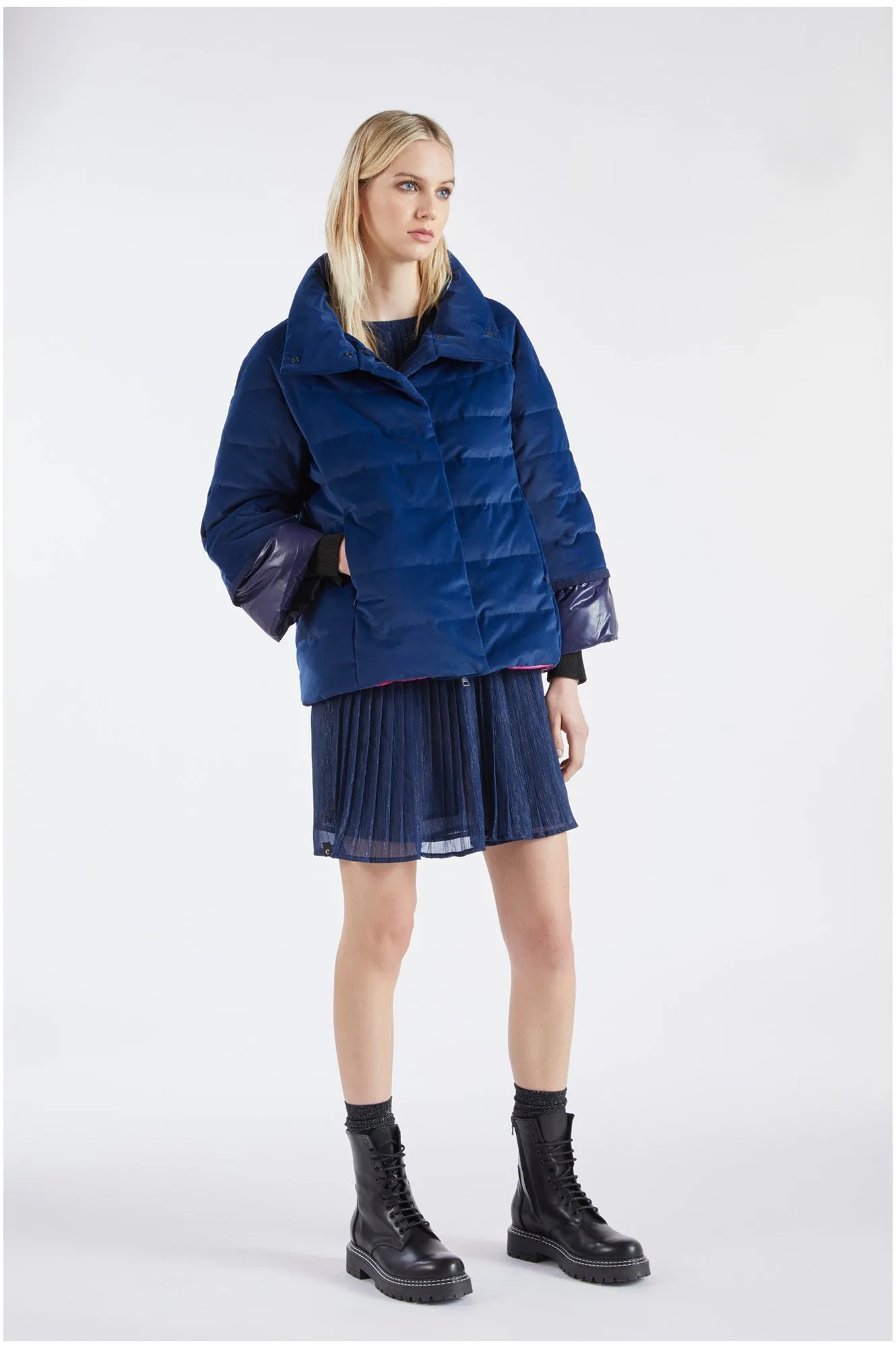 Ergonomic Cut High - end Caf??Noir Piumino Svasato da donna C7JN0032 B012 blu