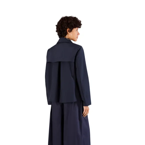 Caf??Noir spolverino corto da donna in  tessuto tecnico C7JI0089 B020 blu Winter Ready