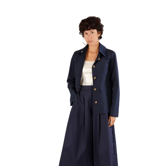 Tear Resistant Fabric Caf??Noir spolverino corto da donna in  tessuto tecnico C7JI0089 B020 blu