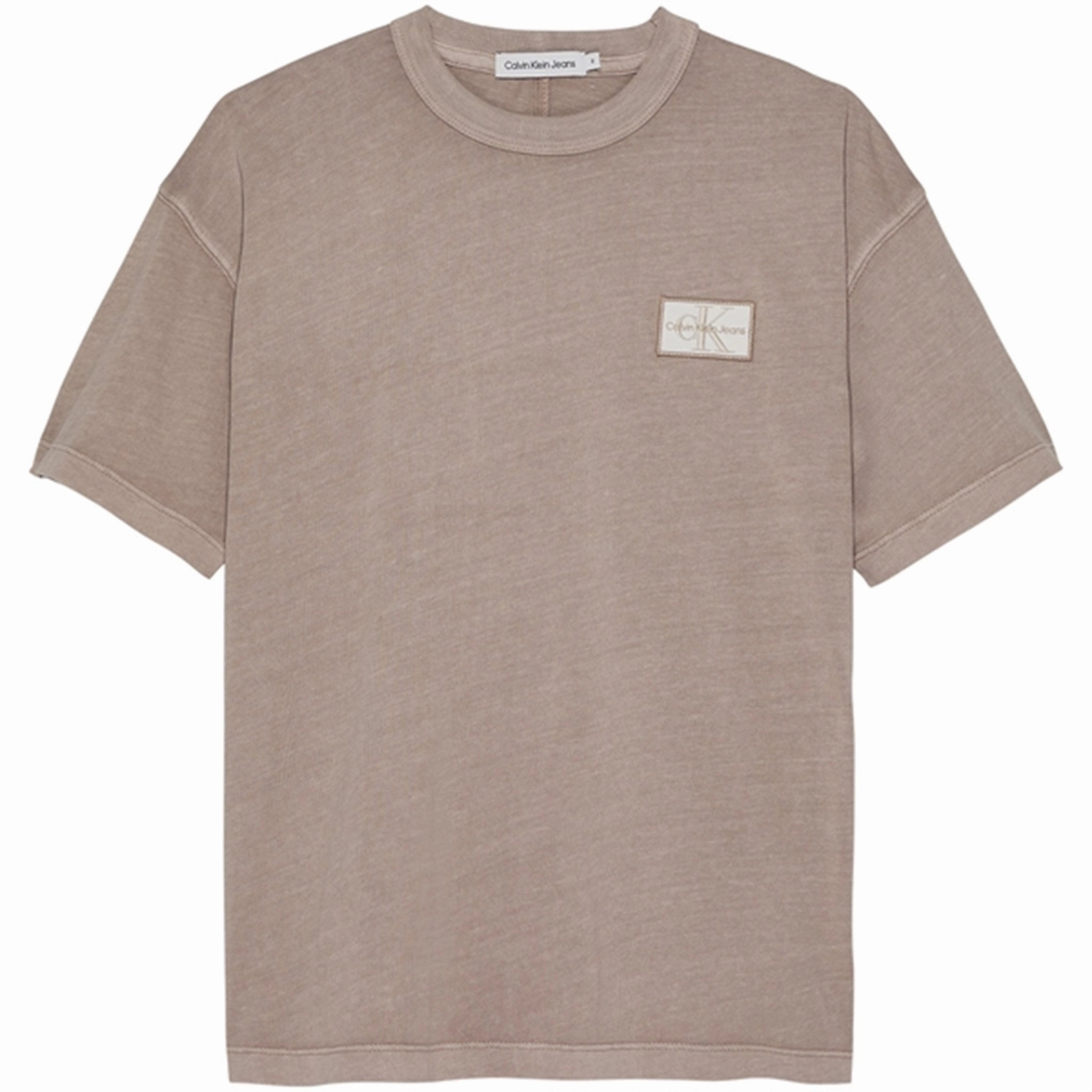 Calvin Klein Badge Mineral Dye T-Shirt Shitake Timeless Wear Cozy Vibe