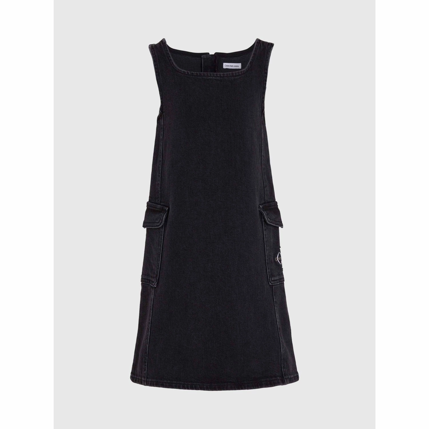 Belt Waist Year Rounder Calvin Klein Charcoal Grey Rgd Denim Dress