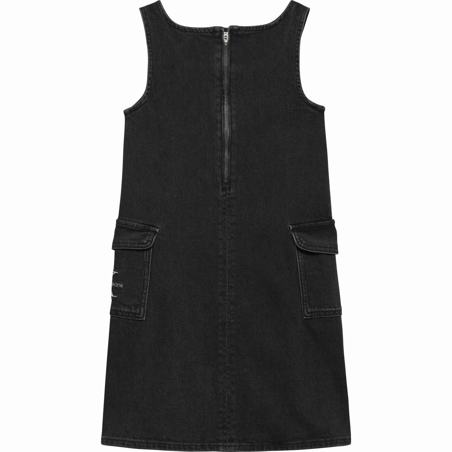 Satin Soft Calvin Klein Charcoal Grey Rgd Denim Dress