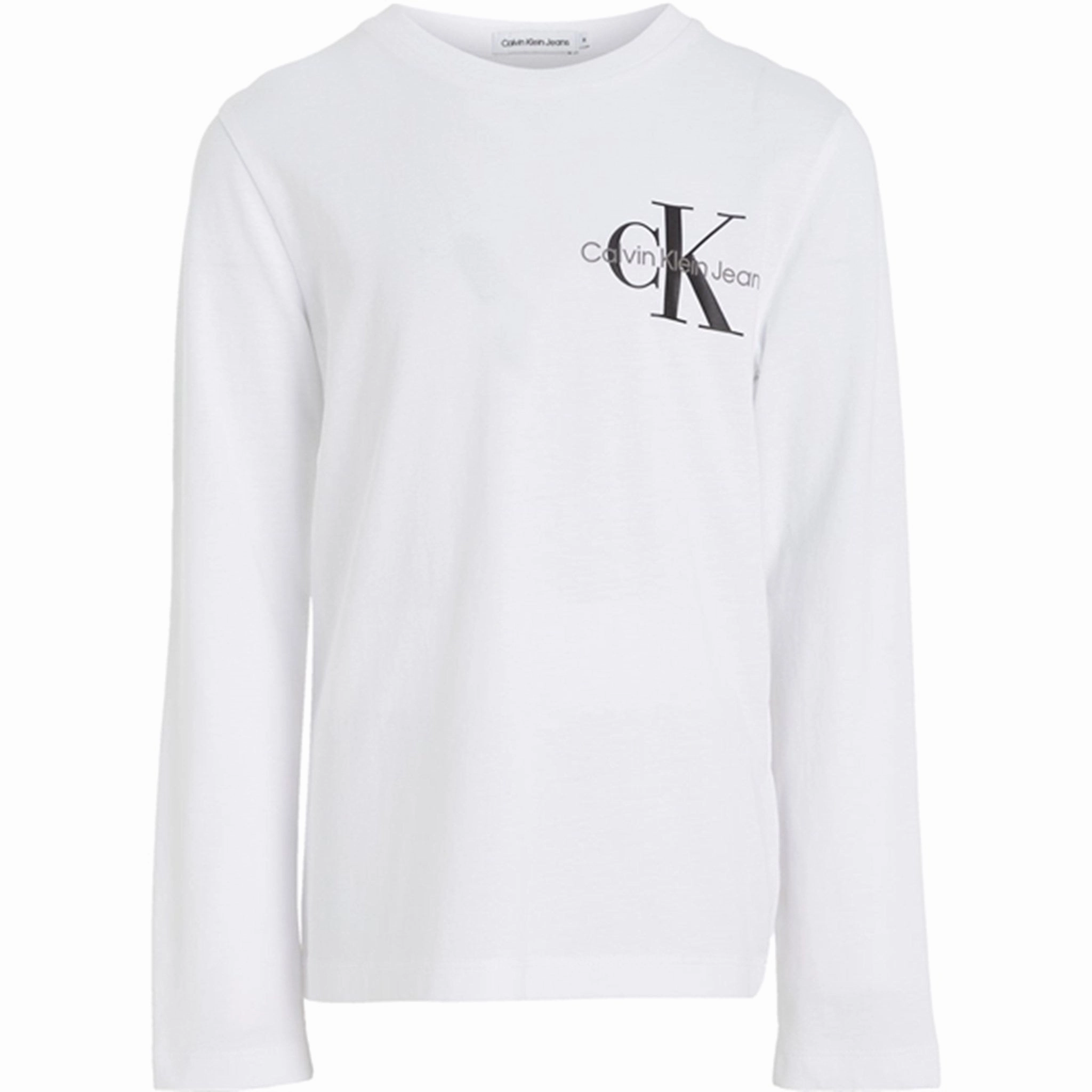 Hooded Option Timeless Piece Calvin Klein Chest Monogram Ls Blouse Bright White