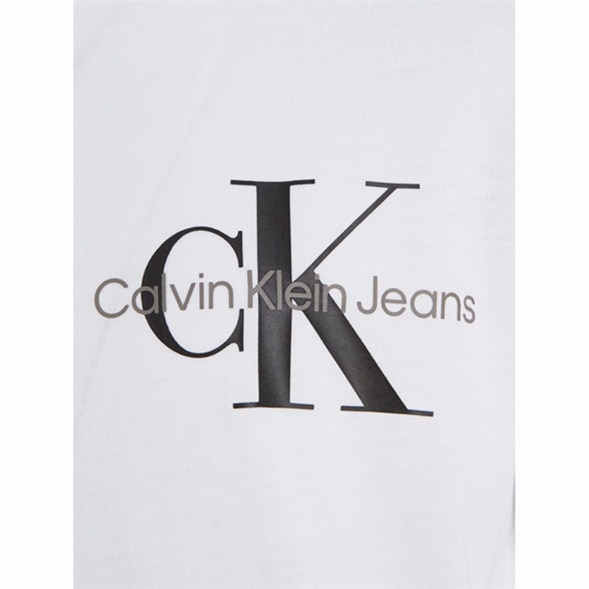 Calvin Klein Chest Monogram Ls Blouse Bright White Striped style Smooth Cotton Blend