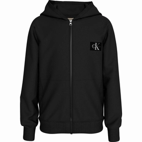 Calvin Klein Ck Black Badge Zip-Through Hoodie Subtle Branding