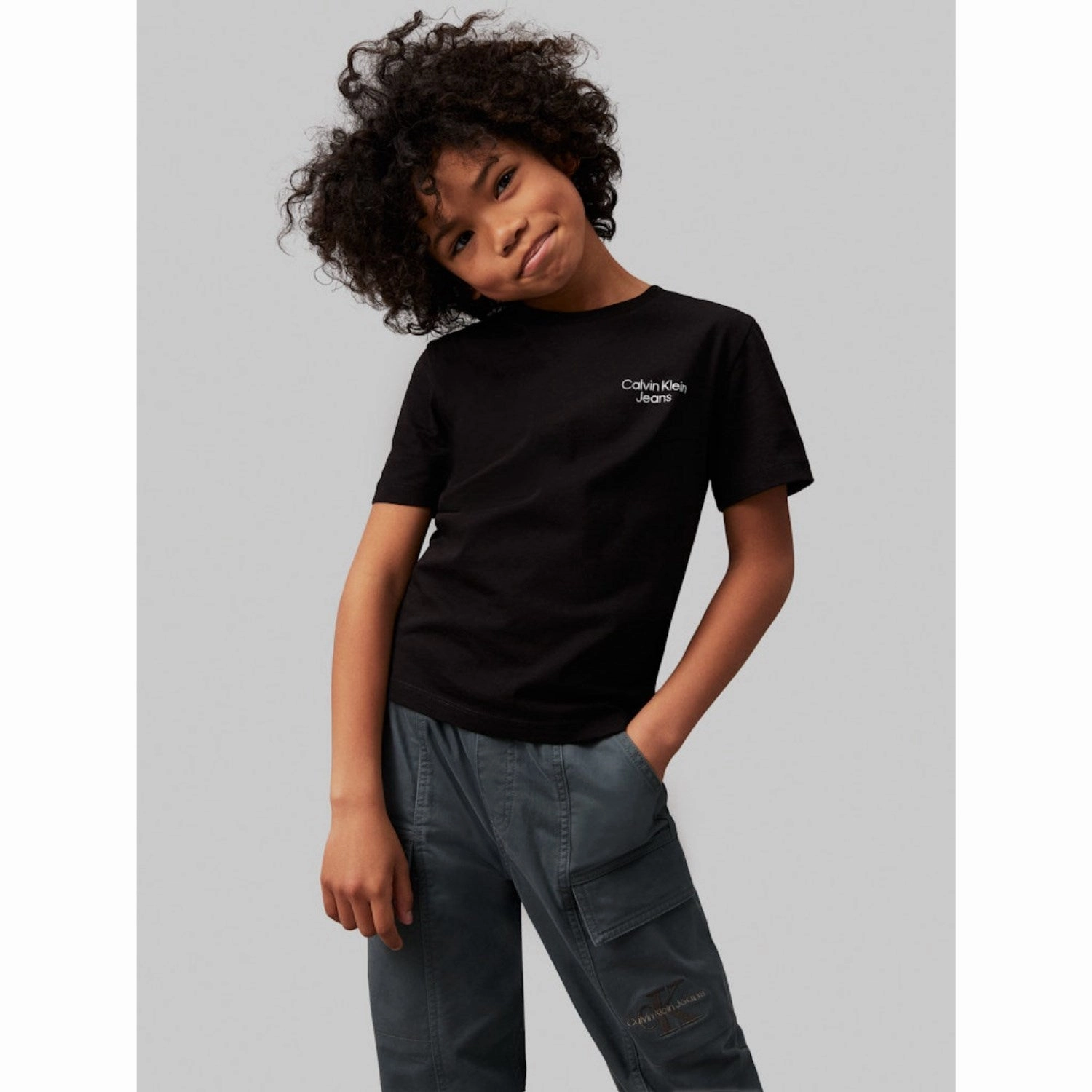 Calvin Klein Ck Black Ckj Stack LAndo Tee Ss Cozy And Warm