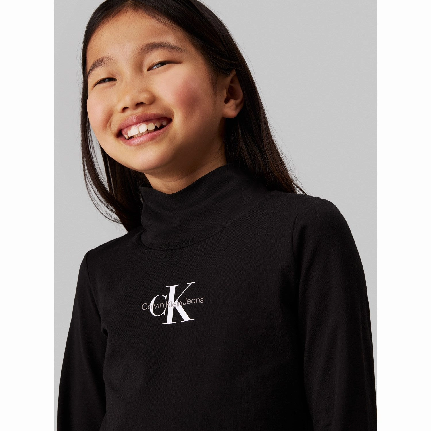 Calvin Klein Ck Black MonolAndo Roll Neck Blouse Plus Size