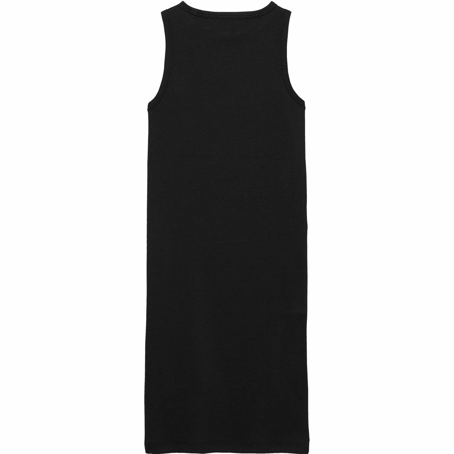 Contrasting Detail Calvin Klein Ck Black Rib Sleeveless Dress