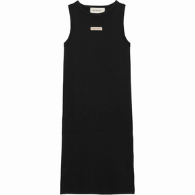 Calvin Klein Ck Black Rib Sleeveless Dress Minimalist Style