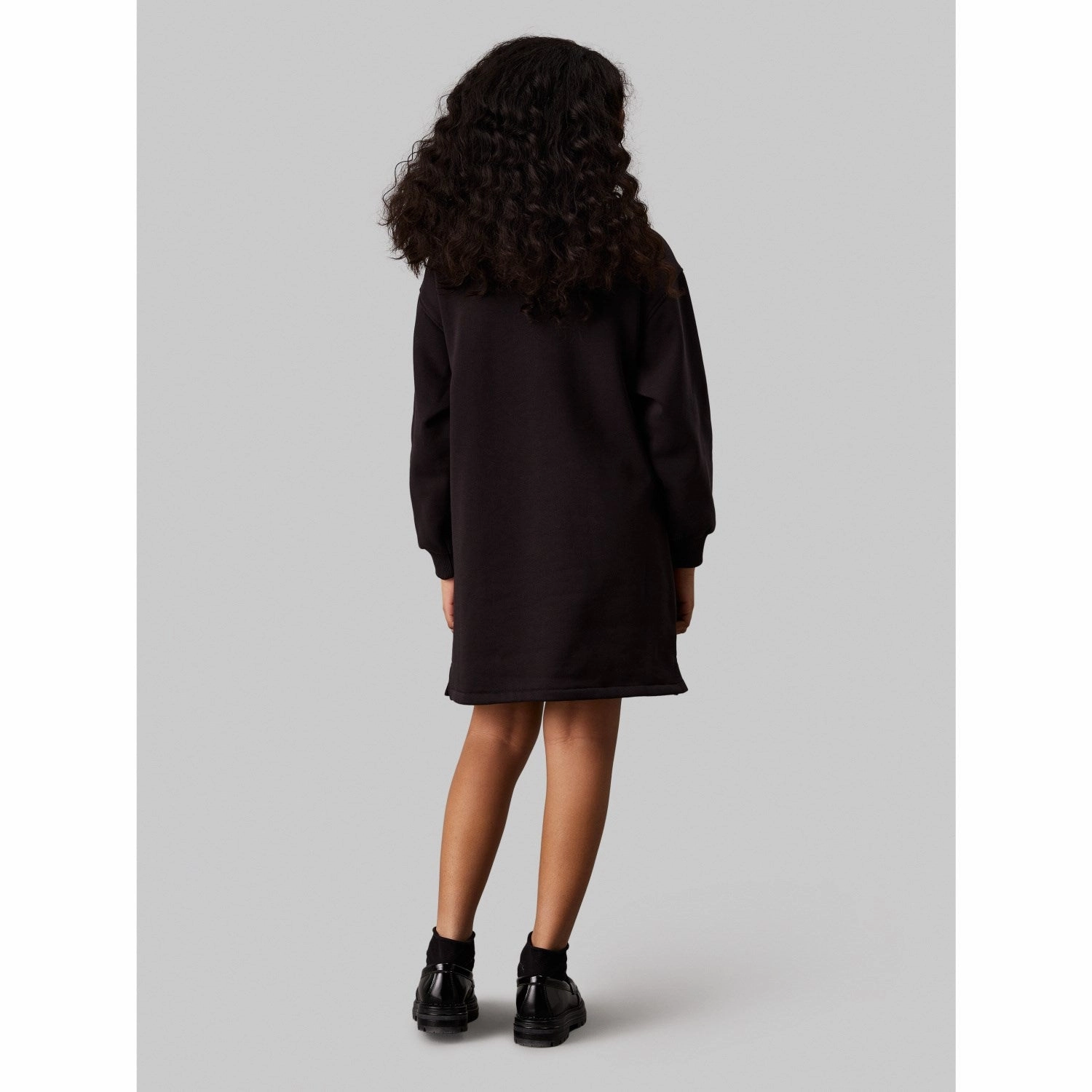 confident look Calvin Klein Ck Black Teddy MonAndram Zip Fleece Dress