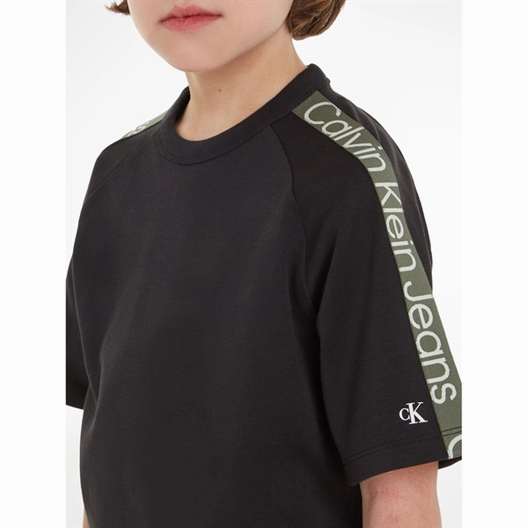 Calvin Klein Ckj Tape Ss T-shirt Ck Black Office Wear