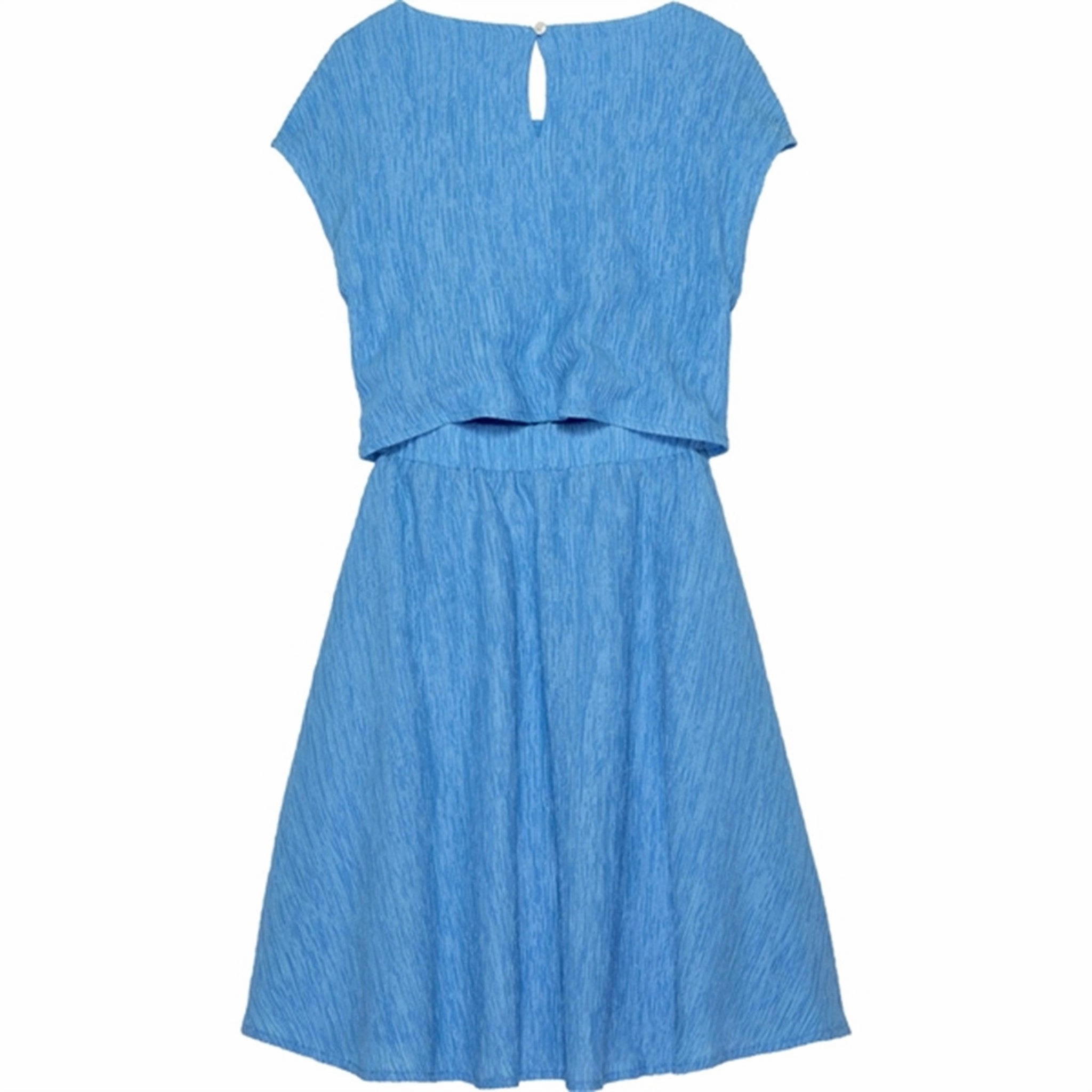 Bright Mood Geometric-pattern Calvin Klein Crinkle Fit Flare Dress Blue Crush
