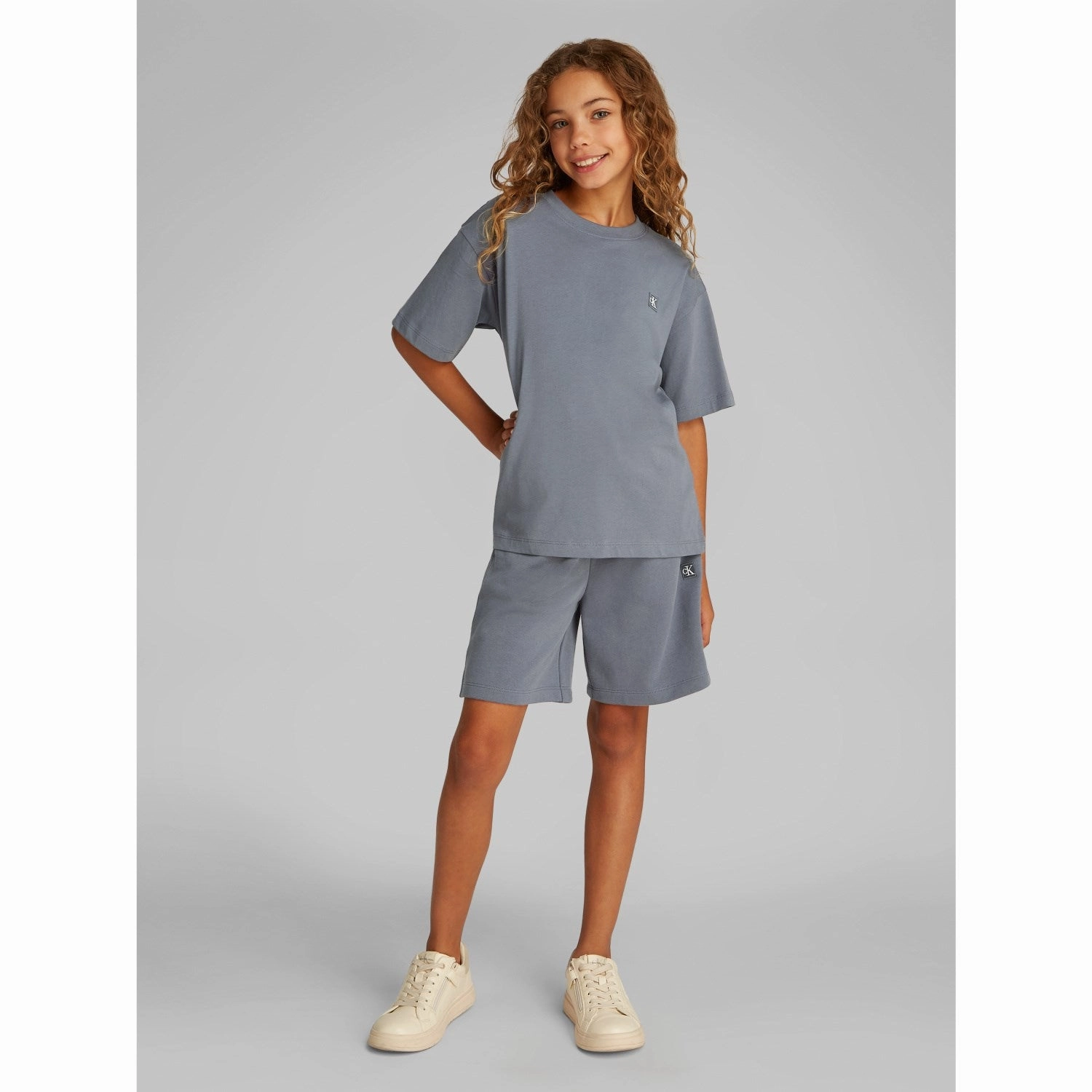 Calvin Klein Grisaille T-Shirt/Shorts Relaxed Set stripe design Multi Directional Flex