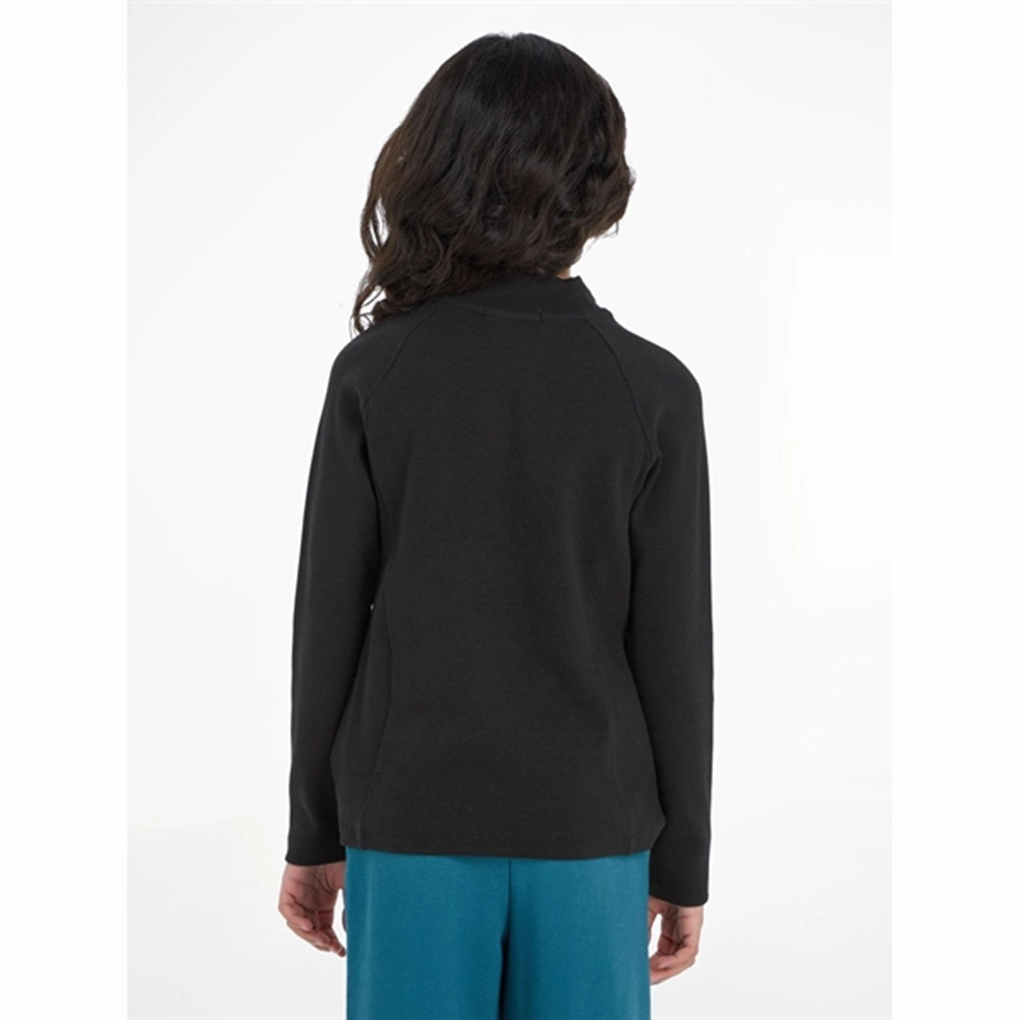 Street Fashion Calvin Klein Hero Logo Rib Zip Up Ls Blouse Ck Black