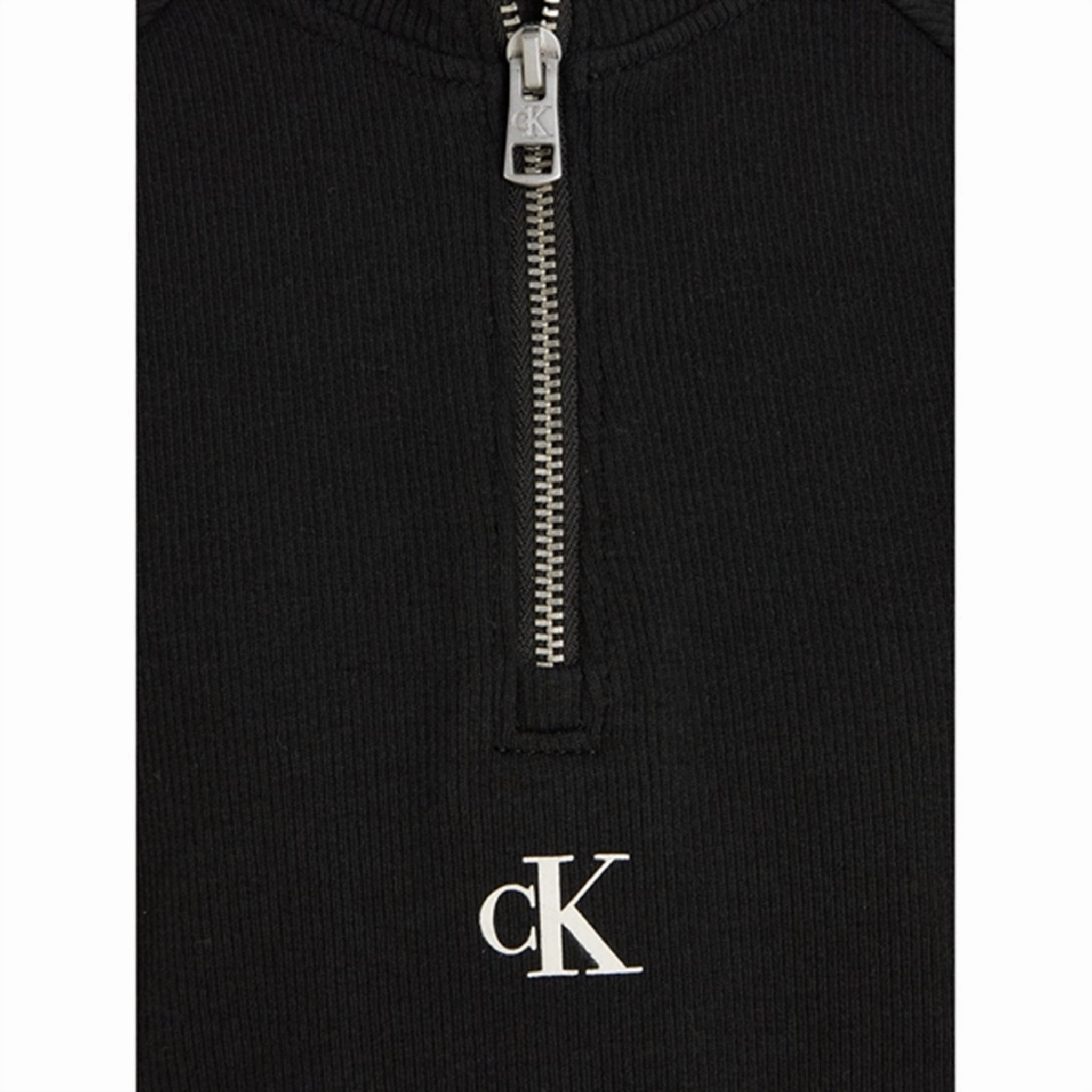 Calvin Klein Hero Logo Rib Zip Up Ls Blouse Ck Black Eco-Friendly Fabric