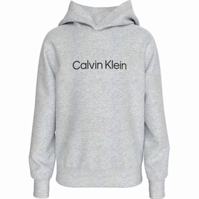 Calvin Klein Ivory Grey Heather Inst. LAndo Reg. Terry Hoodie Streetwear Fan Versatile Layering Piece