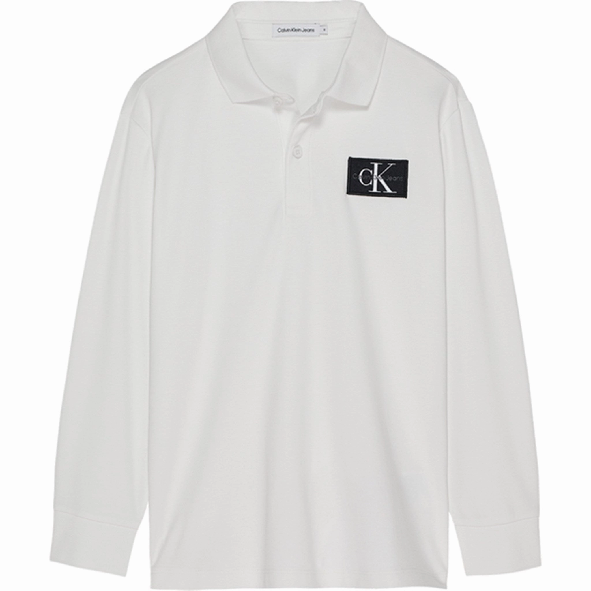Smooth Flatlock Seams SoftTouch Collar Lining Calvin Klein Jersey Logo Polo Bright White