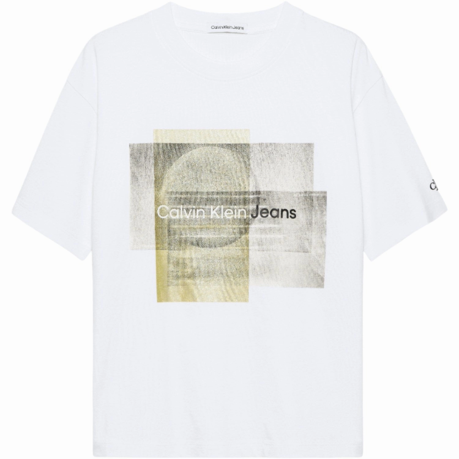 Calvin Klein Layered Graphic Relaxed T-Shirt Bright White Chilly Comfort Timeless Look