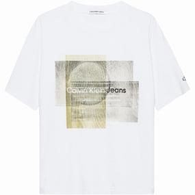Casual layering piece Calvin Klein Layered Graphic Relaxed T-Shirt Bright White