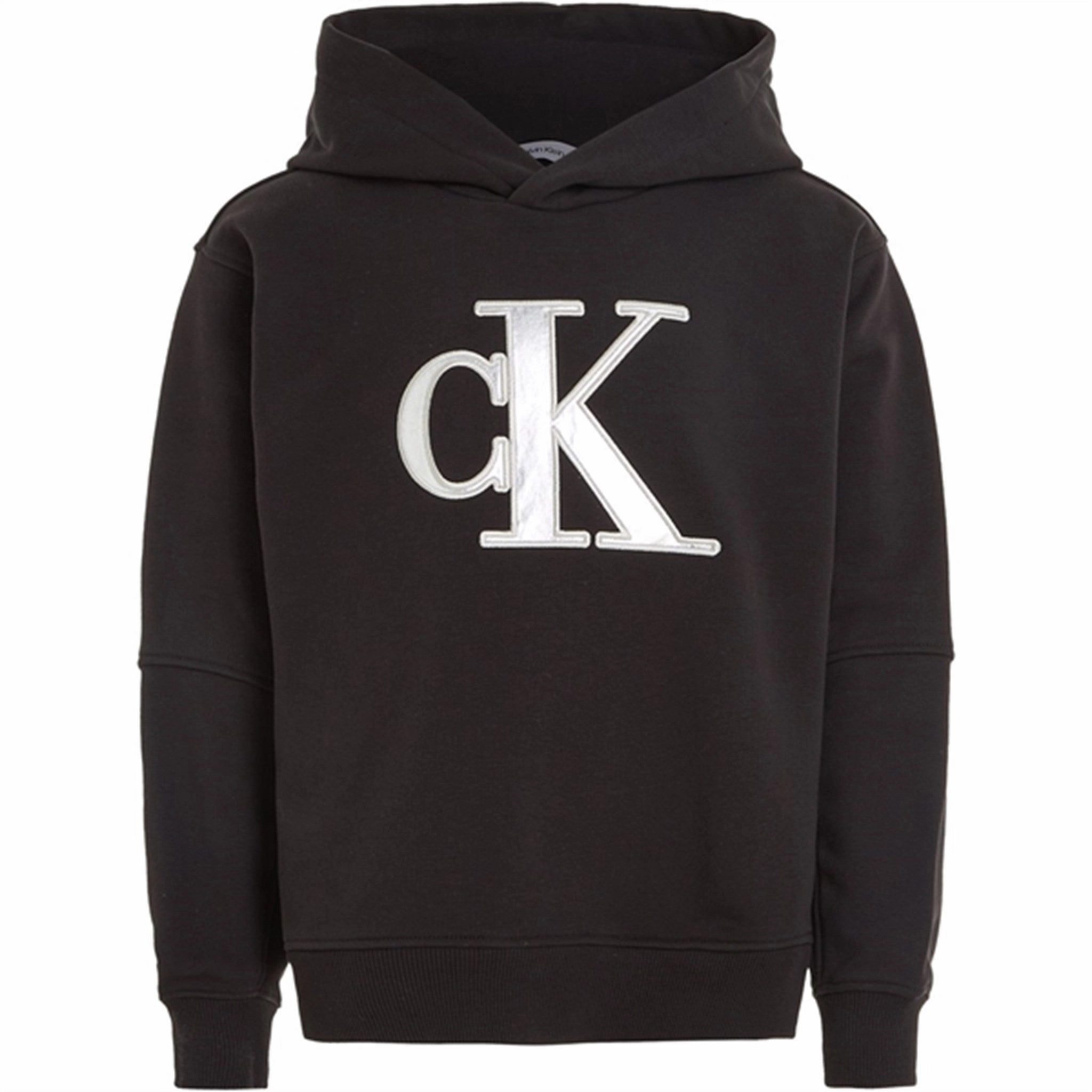 Layering Piece Limited Release Calvin Klein Metallic Satin Monogram Hoodie Ck Black